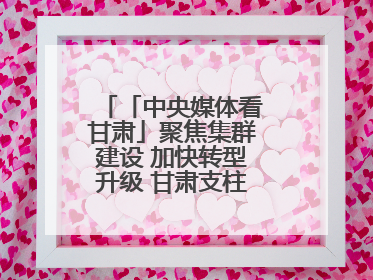 「中央媒体看甘肃」聚焦集群建设 加快转型升级 甘肃支柱产业增势强劲
