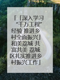 「深入学习“千万工程”经验 推进乡村全面振兴」和美荔城 共富共美 荔城区扎实推进乡村振兴工作