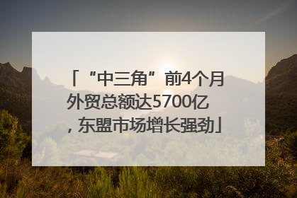 “中三角”前4个月外贸总额达5700亿，东盟市场增长强劲