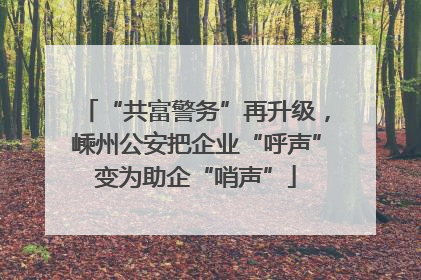 “共富警务”再升级，嵊州公安把企业“呼声”变为助企“哨声”
