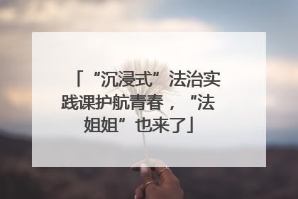“沉浸式”法治实践课护航青春，“法姐姐”也来了
