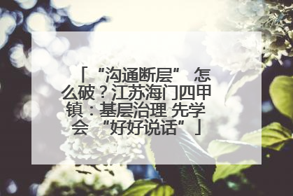 “沟通断层” 怎么破？江苏海门四甲镇：基层治理 先学会 “好好说话”