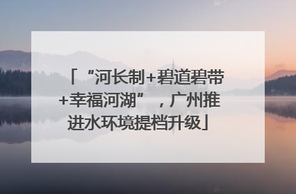“河长制+碧道碧带+幸福河湖”，广州推进水环境提档升级