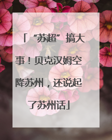 “苏超”搞大事！贝克汉姆空降苏州，还说起了苏州话
