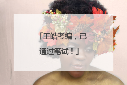 王皓考编，已通过笔试！