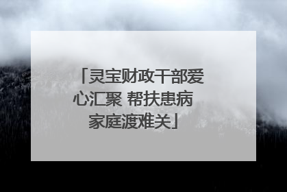 灵宝财政干部爱心汇聚 帮扶患病家庭渡难关