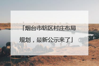 烟台市辖区村庄布局规划，最新公示来了