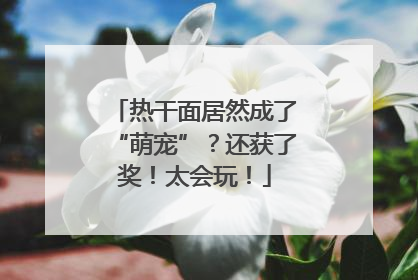 热干面居然成了“萌宠”？还获了奖！太会玩！