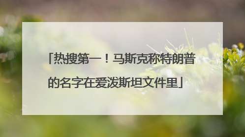 热搜第一！马斯克称特朗普的名字在爱泼斯坦文件里