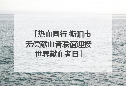 热血同行 衡阳市无偿献血者联谊迎接世界献血者日
