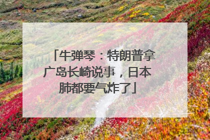 牛弹琴：特朗普拿广岛长崎说事，日本肺都要气炸了