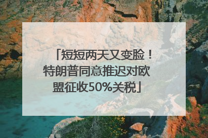 短短两天又变脸！特朗普同意推迟对欧盟征收50%关税