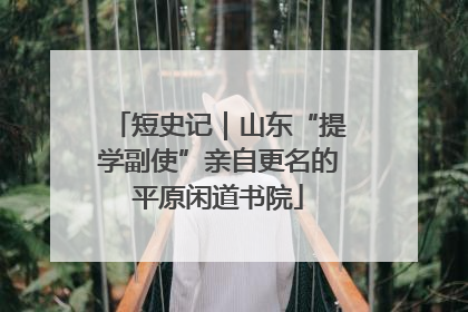 短史记｜山东“提学副使”亲自更名的平原闲道书院