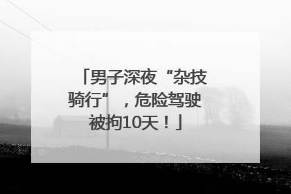 男子深夜“杂技骑行”，危险驾驶被拘10天！