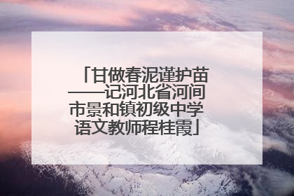 甘做春泥谨护苗——记河北省河间市景和镇初级中学语文教师程桂霞