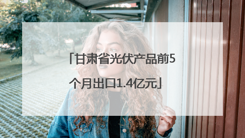 甘肃省光伏产品前5个月出口1.4亿元