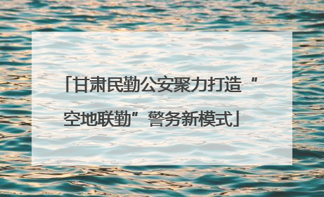 甘肃民勤公安聚力打造“空地联勤”警务新模式