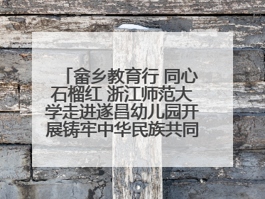 畲乡教育行 同心石榴红 浙江师范大学走进遂昌幼儿园开展铸牢中华民族共同体意识教育