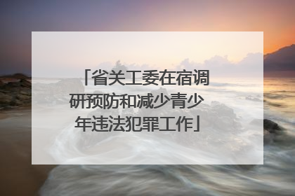 省关工委在宿调研预防和减少青少年违法犯罪工作