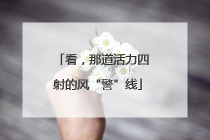 看，那道活力四射的风“警”线