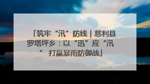 筑牢“汛”防线｜慈利县罗塔坪乡：以“迅”应“汛” 打赢暴雨防御战
