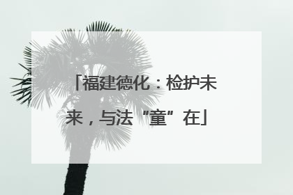 福建德化：检护未来，与法“童”在