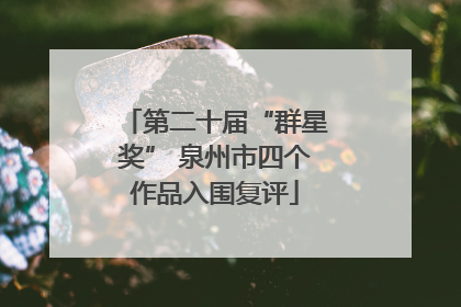 第二十届“群星奖” 泉州市四个作品入围复评