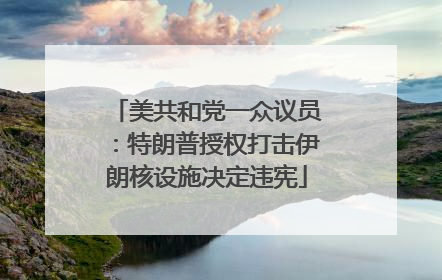 美共和党一众议员：特朗普授权打击伊朗核设施决定违宪