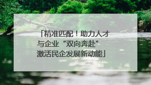 精准匹配！助力人才与企业“双向奔赴” 激活民企发展新动能