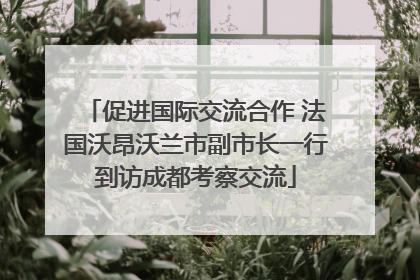 促进国际交流合作 法国沃昂沃兰市副市长一行到访成都考察交流