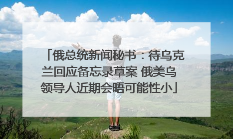 俄总统新闻秘书：待乌克兰回应备忘录草案 俄美乌领导人近期会晤可能性小
