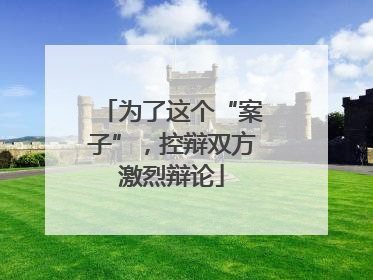 为了这个“案子”，控辩双方激烈辩论