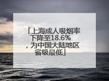 上海成人吸烟率下降至18.6%,为中国大陆地区省级最低