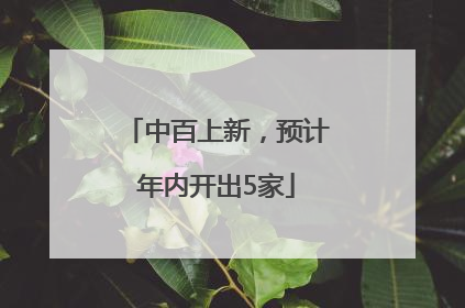 中百上新，预计年内开出5家
