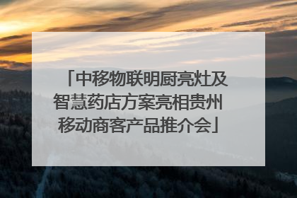 中移物联明厨亮灶及智慧药店方案亮相贵州移动商客产品推介会