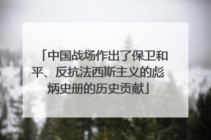 中国战场作出了保卫和平、反抗法西斯主义的彪炳史册的历史贡献