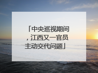 中央巡视期间，江西又一官员主动交代问题