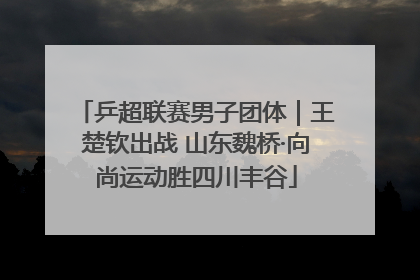 乒超联赛男子团体｜王楚钦出战 山东魏桥·向尚运动胜四川丰谷