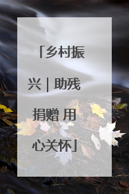 乡村振兴｜助残捐赠 用心关怀