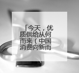 今天，优质供给从何而来（中国消费向新而行）
