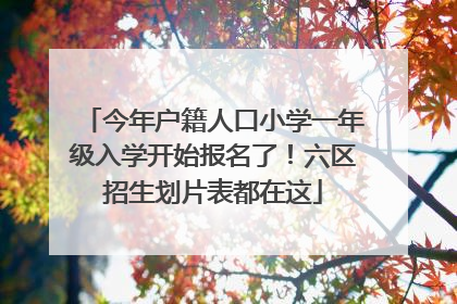 今年户籍人口小学一年级入学开始报名了！六区招生划片表都在这