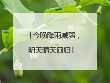 今晚降雨减弱，明天晴天回归