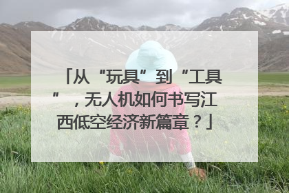 从“玩具”到“工具”，无人机如何书写江西低空经济新篇章？