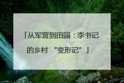从军营到田园：李书记的乡村 “变形记”