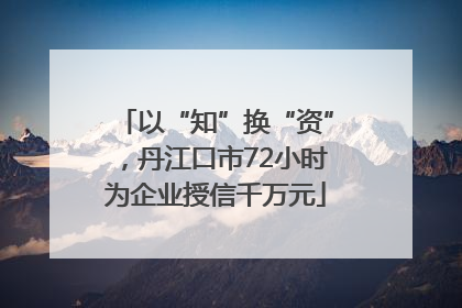以“知”换“资”，丹江口市72小时为企业授信千万元