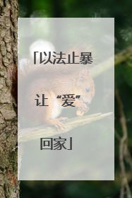 以法止暴 让“爱”回家