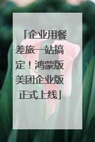 企业用餐差旅一站搞定！鸿蒙版美团企业版正式上线