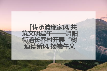 传承清廉家风 共筑文明端午——舞阳街道长春村开展“树道德新风 扬端午文化”主题活动