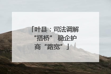 叶县：司法调解“搭桥” 稳企护商“路宽”