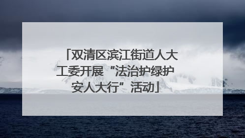 双清区滨江街道人大工委开展“法治护绿护安人大行”活动